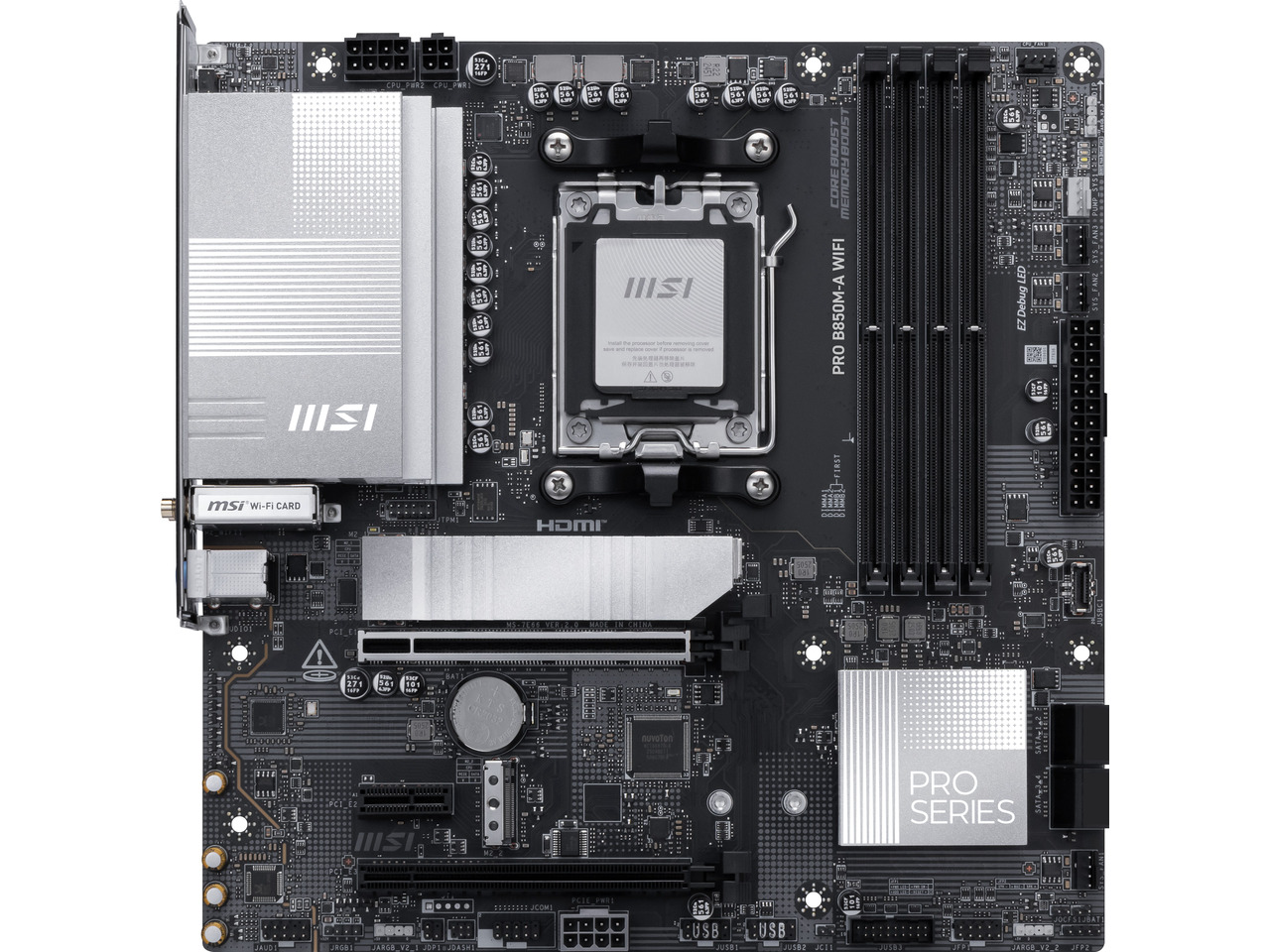 MSI PRO B850M-A WIFI AM5 , Wi- - Am5 Micro Atx Pcie 5.0 Motherboard recension och pris